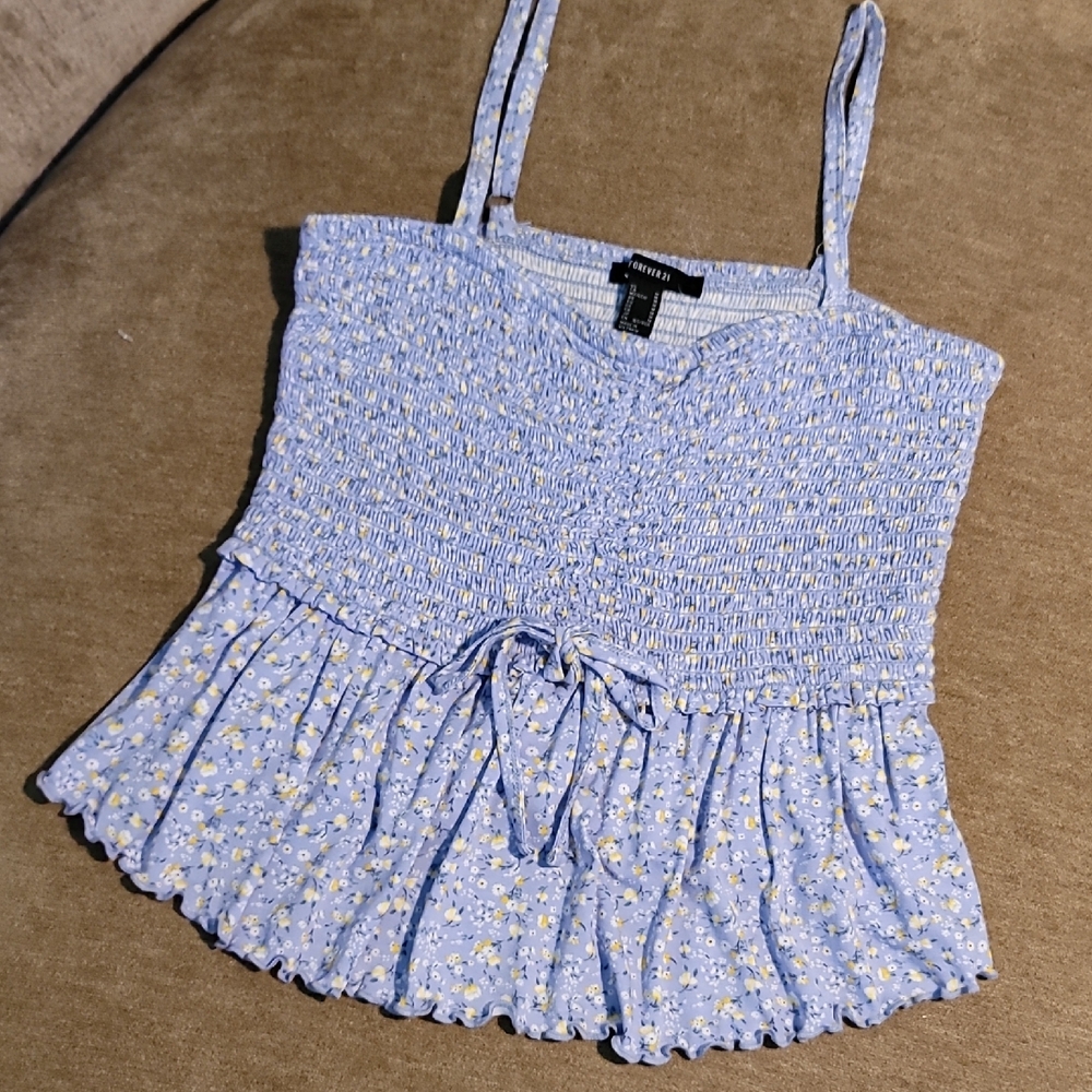 Forever 21 Purple Smocked Ruffled Camisole